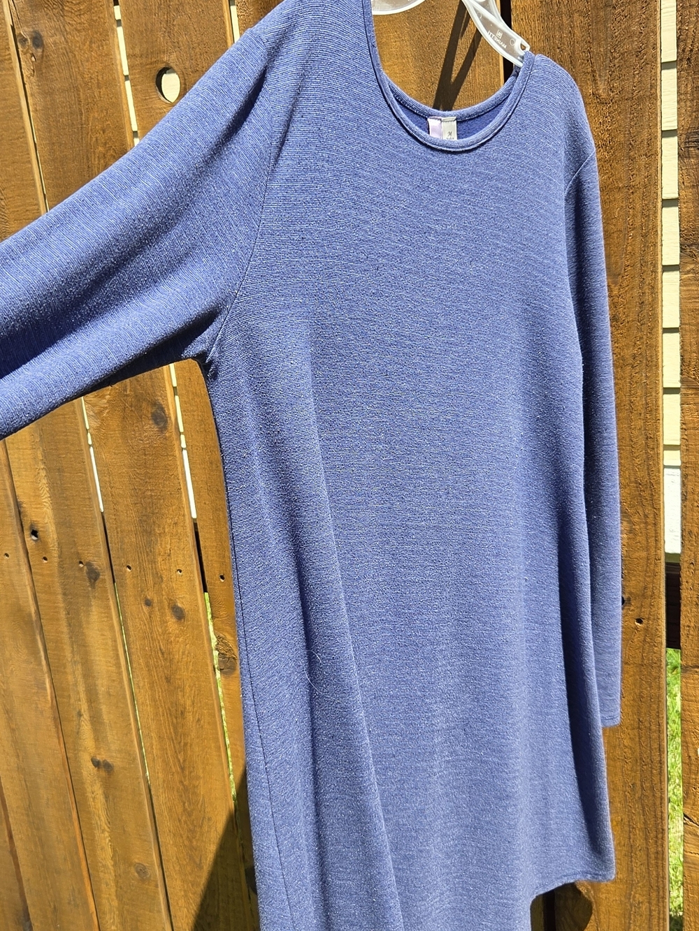 Alya Heathered Blue Knit Swing Top